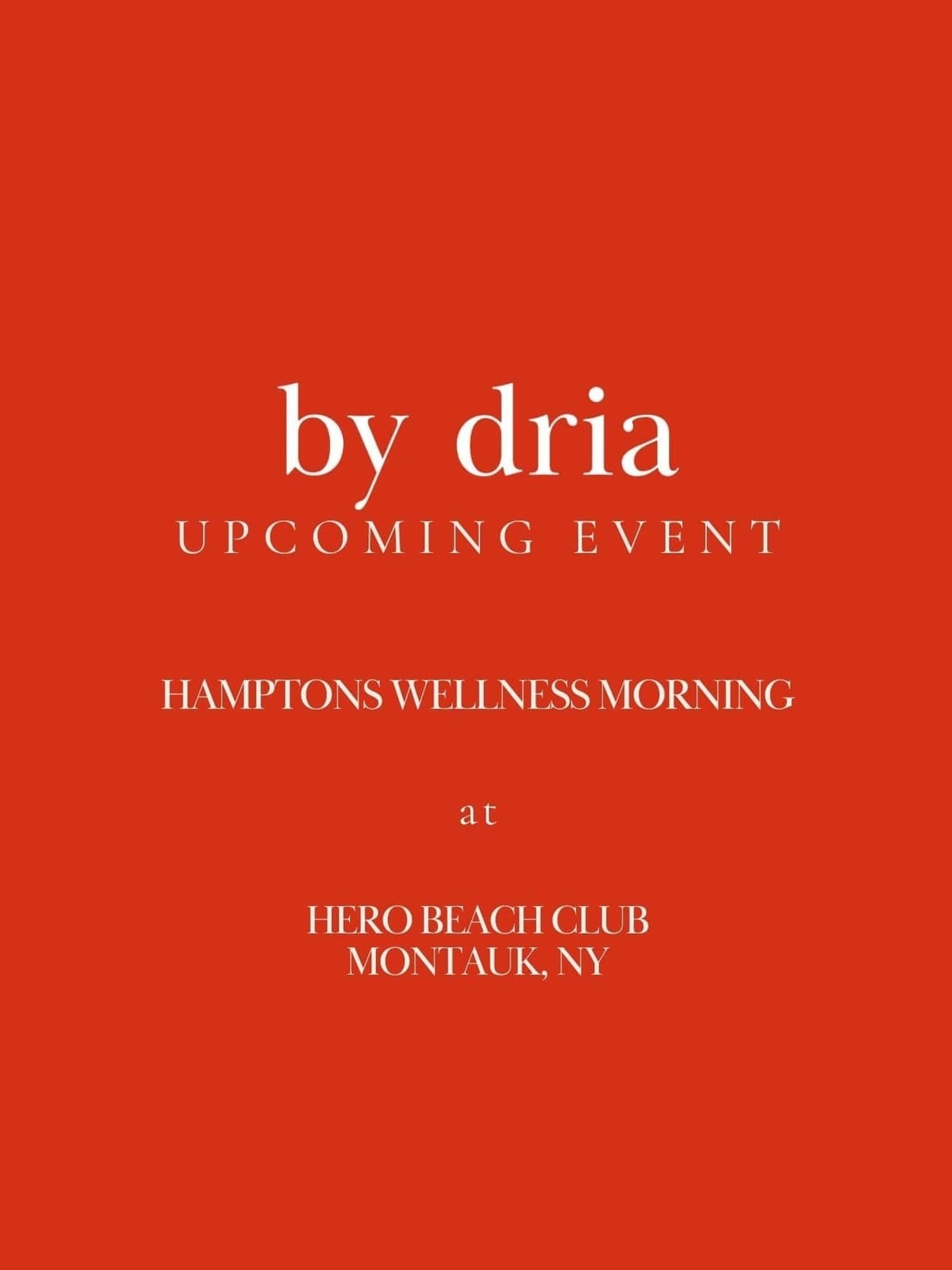 upcoming event: Hamptons wellness morning