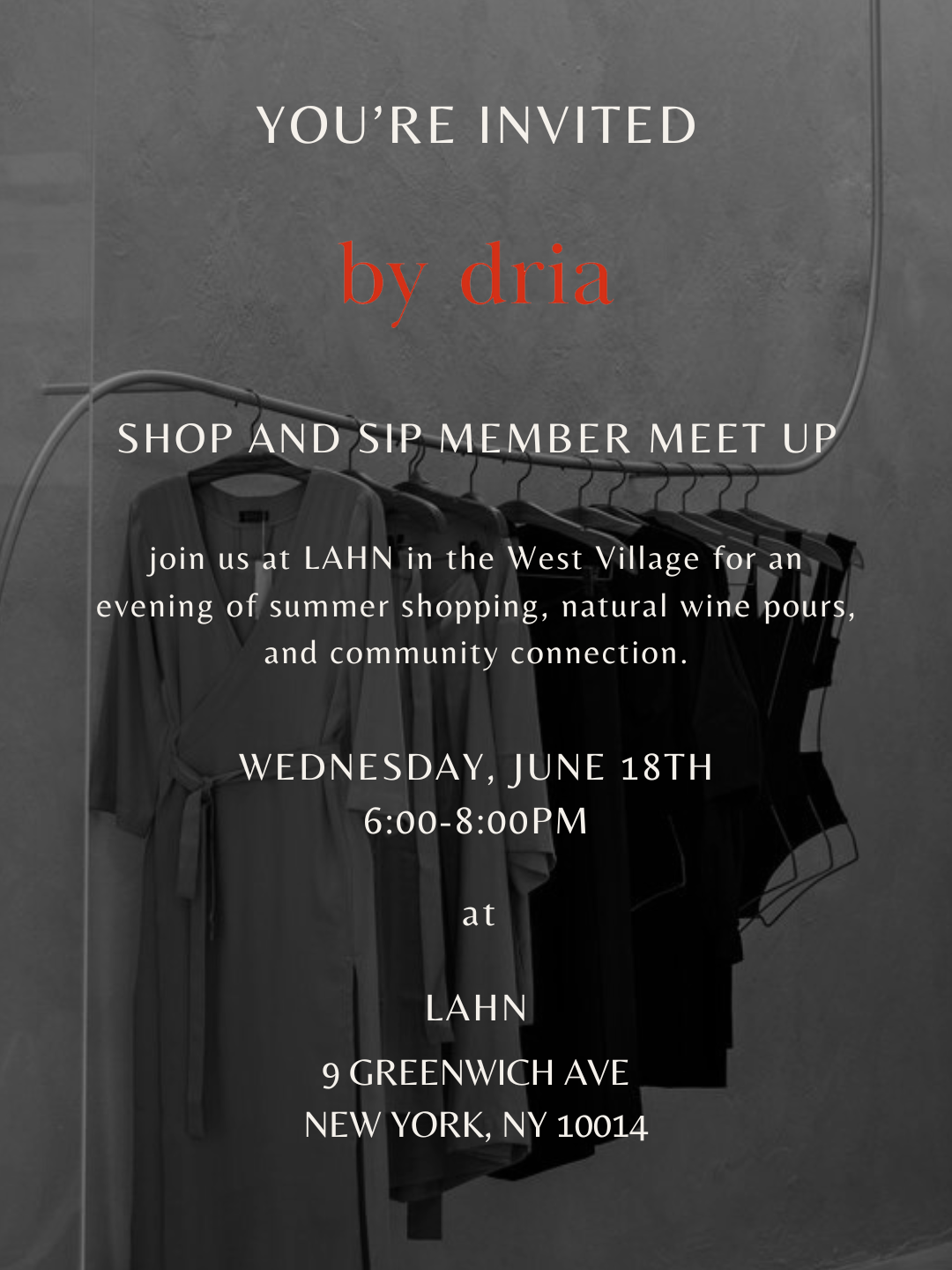 INVITE: shop and sip member meet up